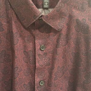 Express Men's Burgundy Floral Button Down Shirt